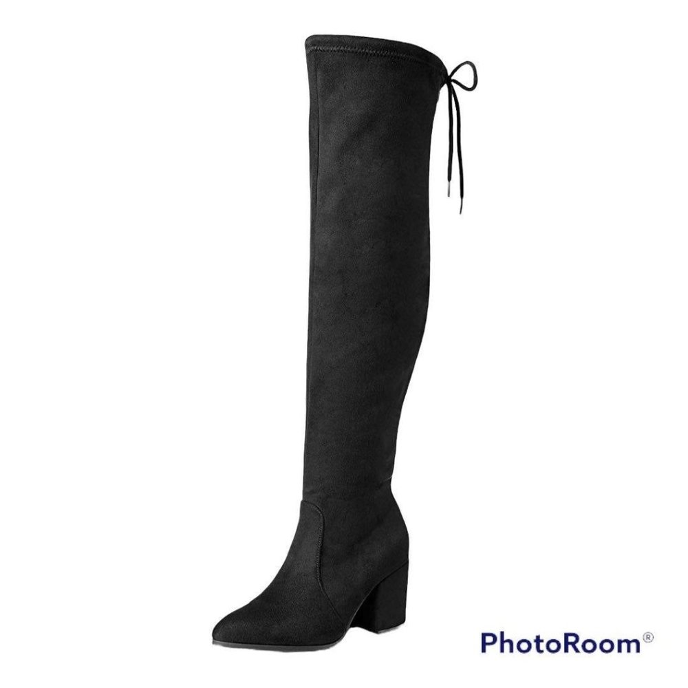 boots thigh high ‎ charcoal grey suede 6.5 dream pairs